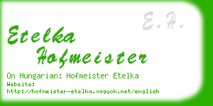 etelka hofmeister business card